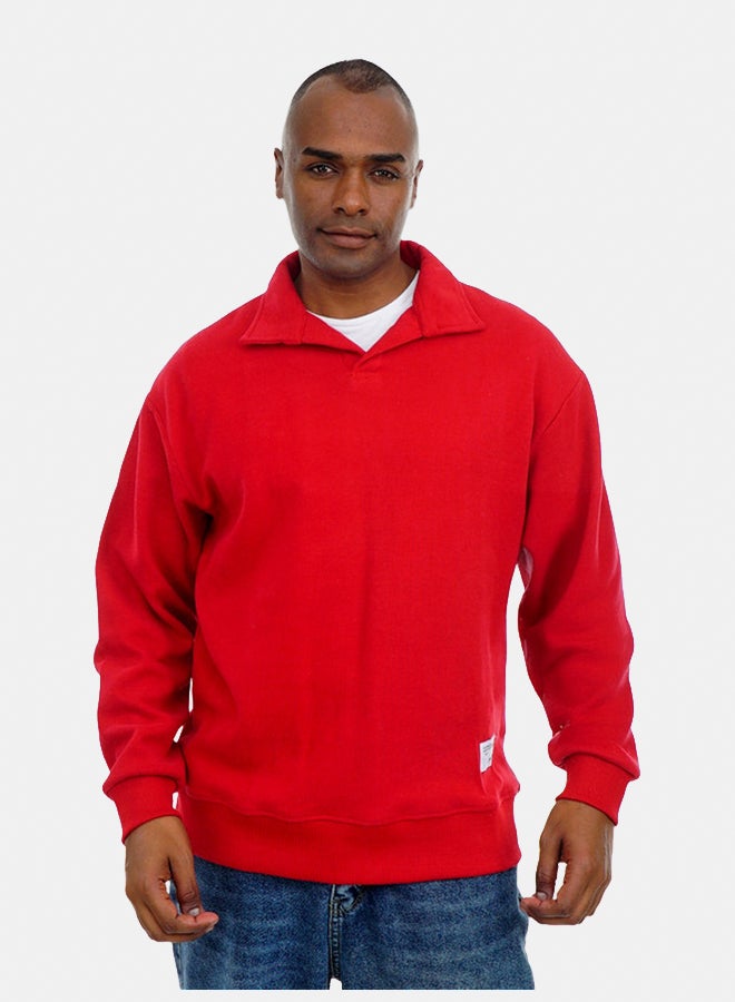 FIRE WOOD FireWood Cashmere Knit Pullover Sweater long sleeve For Men - Red - Image 1